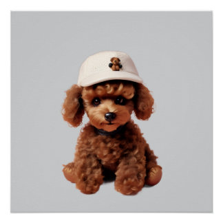 Poster Teacup Poodle with Hat