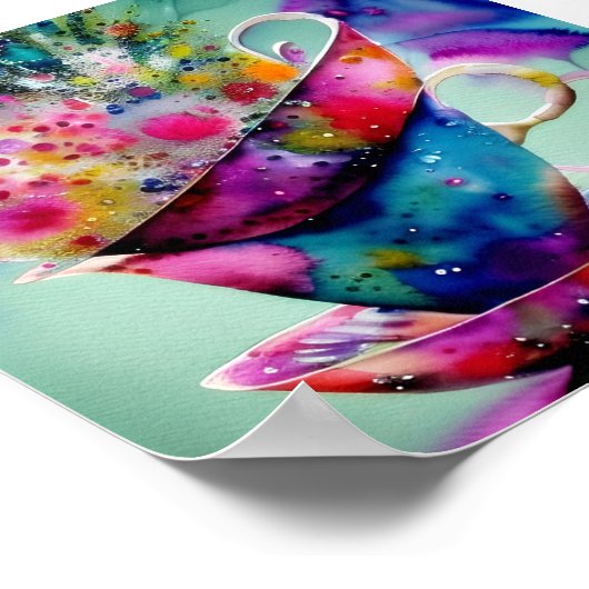 Poster Teacups aquarelle (Coin)