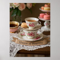 Teacups, plateaux en gradins macarons reine des co