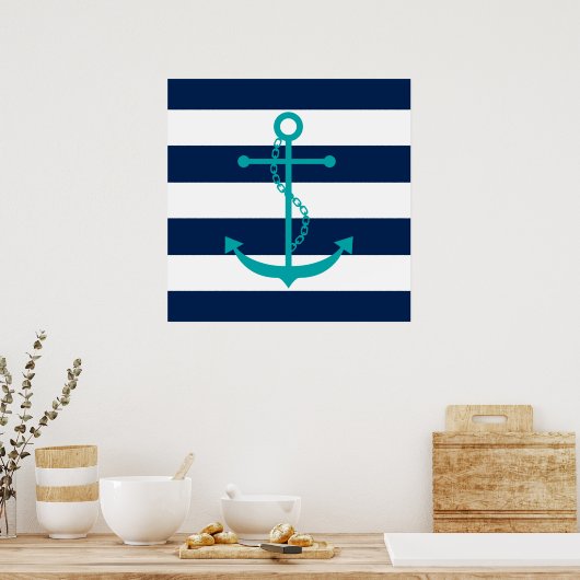 Poster Teal Anchor (Cuisine)
