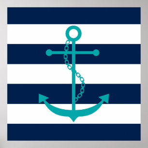 Poster Teal Anchor