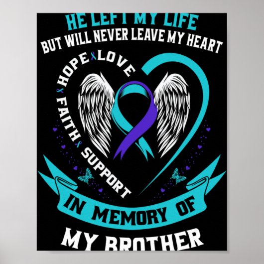 Poster Teal And Purple In Memory Of My Brother Suicide Aw (Devant)