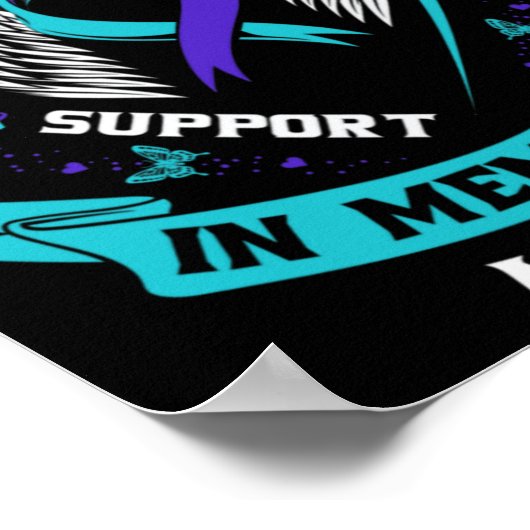 Poster Teal And Purple Suicide Awareness Ribbon In Memory (Coin)