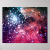 Poster Teal Magenta Ombre Étoiles (Devant)