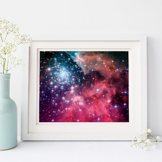 Poster Teal Magenta Ombre Étoiles