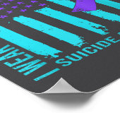 Poster Teal Purple Ribbon Suicide Awareness Flag Freind B (Coin)