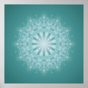 Poster Teal Star Mandala
