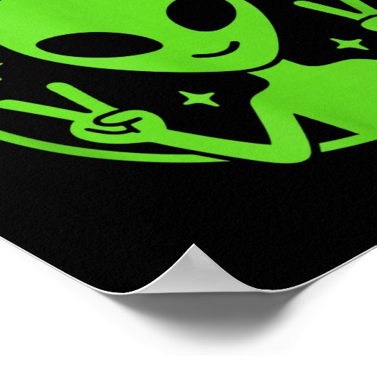 Poster Team Alien – Funny Green Extraterrestrial Peace Si (Coin)
