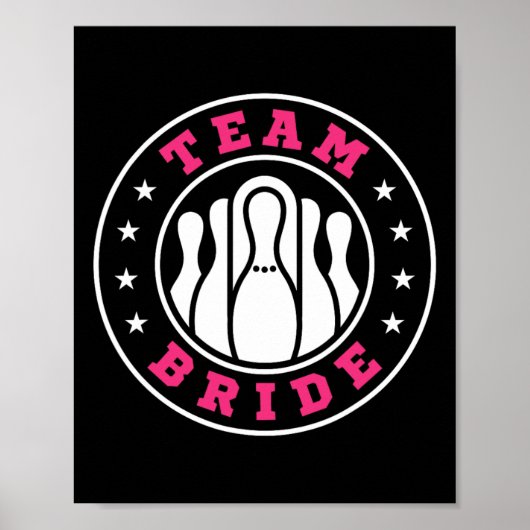 Poster Team Bride Team Groom Bowling Bachelor Party Weddi (Devant)