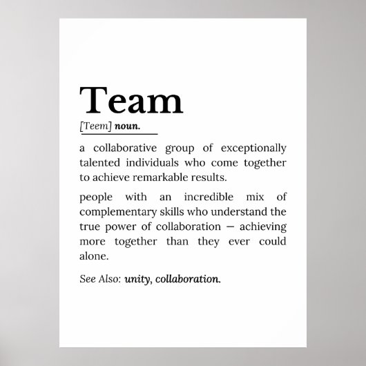Poster Team Definition – The Power of Collaboration (Devant)