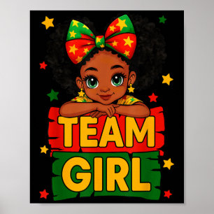 Poster Team Girl Black Kids Gender Reveal Baby Annonces