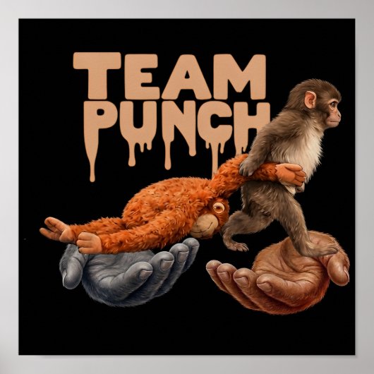 Poster Team Punch Dripping Japanese Monkey (Devant)