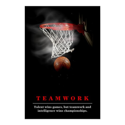Poster Teamwork Basketball Motivational Inspirational (Devant)