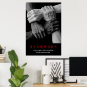 Poster Teamwork Motivational Inspirational Quote Hands (Bureau à domicile)