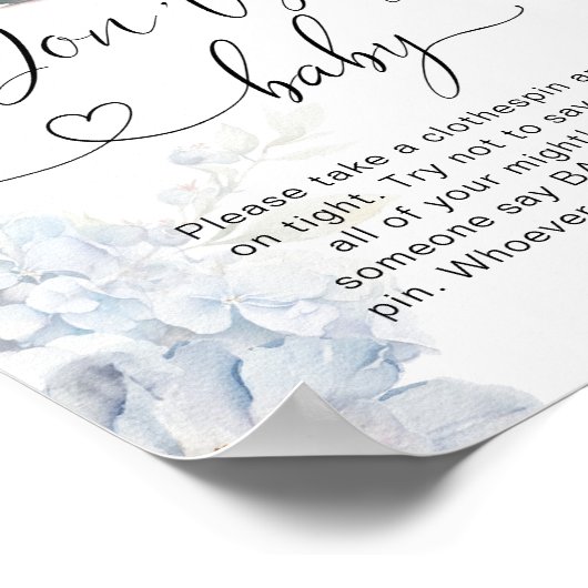 Poster Teapot blue Hydrangeas Ne pas dire jeu de bébé (Coin)