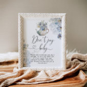 Poster Teapot blue Hydrangeas Ne pas dire jeu de bébé