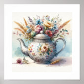 Poster Teapot floral 2 (Devant)