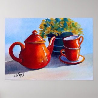Poster Teapot rouge & Teapup