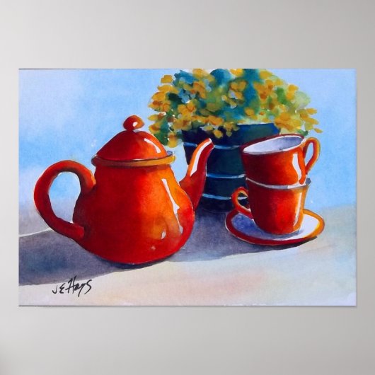Poster Teapot rouge & Teapup (Devant)