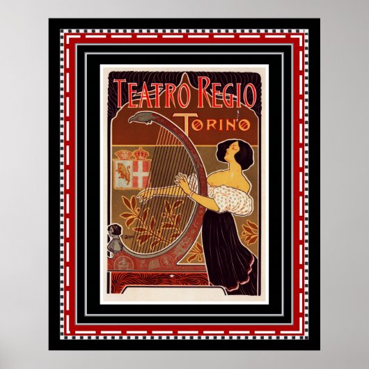 Poster Teatro Regio Torino Art Déco Imprimer (Devant)