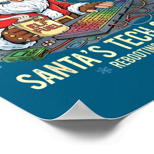 Poster Tech Support Rebooting s Computer Santa Santa Joke (Coin)