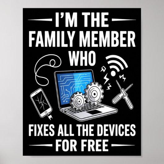 Poster Tech Suprt Design For Men, Boys, Dad. Funny Meme  (Devant)
