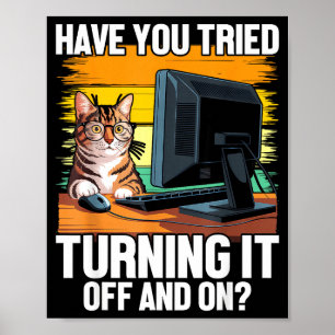 Poster Tech Suprt Humour I Chat Ingénieur Informatique Il