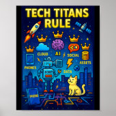 Poster Tech Titans Rule Funny Big Technology Satire Wer G (Devant)