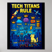 Poster Tech Titans Rule Funny Big Technology Satire Wer G (Devant)