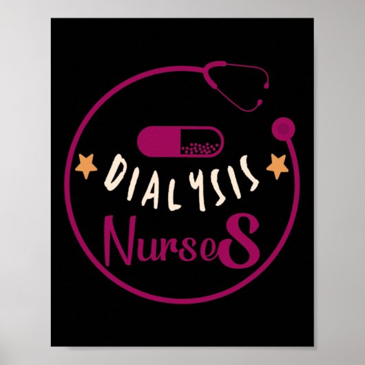 Poster Technicien de dialyse pour hommes femmes infirmièr (Devant)