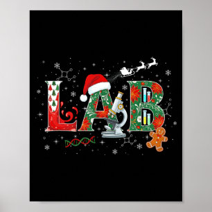 Poster Technicien de laboratoire de Noël de laboratoire d