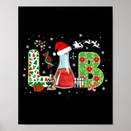 Poster Technicien de laboratoire de Noël de laboratoire S (Devant)