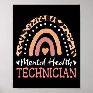 Poster Technicien de santé Léopard Arc-en-ciel 