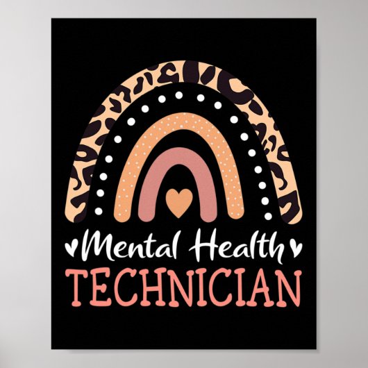 Poster Technicien de santé Léopard Arc-en-ciel (Devant)
