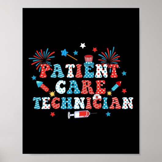 Poster Technicien de soins aux patients de feux d'artific (Devant)