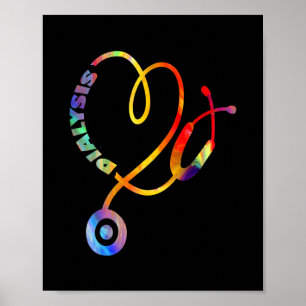 Poster Technicien en dialyse Infirmière Rein Heartbeat Fu