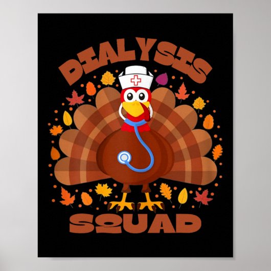 Poster Technicien en dialyse Néphrologie Thnksgiving Dial (Devant)