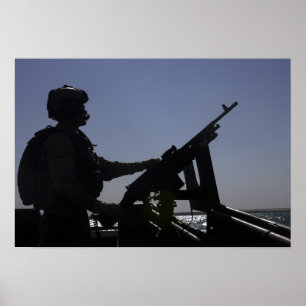 Poster Technicien équipant une mitrailleuse M240 en Irak
