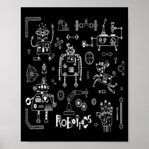 Poster Technicien ingénieur en robotique Funny Robot vint