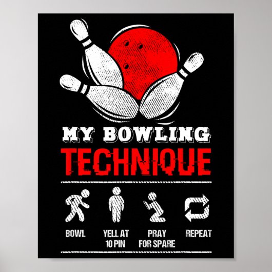 Poster Technique de Bowling championne de championnat de  (Devant)