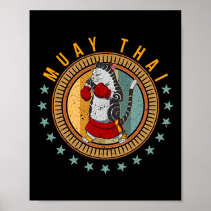 Poster Technique de combat de Muay Thai Thaïlande Poing A