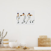 Poster Technique de lancer de base-ball, image multiple (Cuisine)