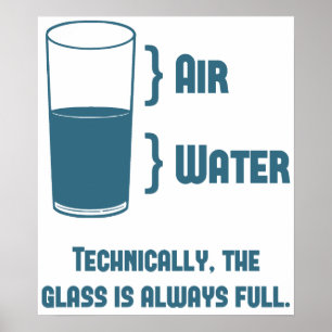 Poster Techniquement le verre est toujours plein