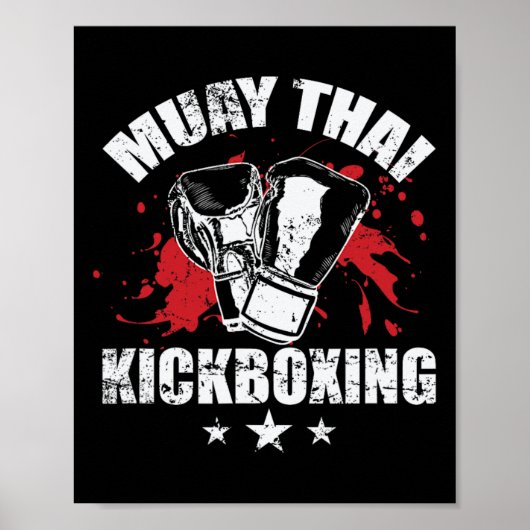 Poster Techniques traditionnelles de Muay Thai Kickboxing (Devant)