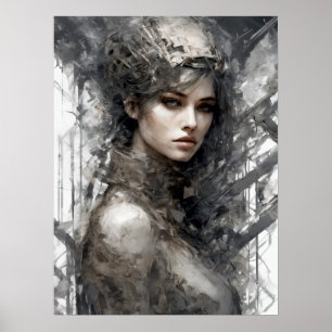 Poster Techno Traces : Machine Femme