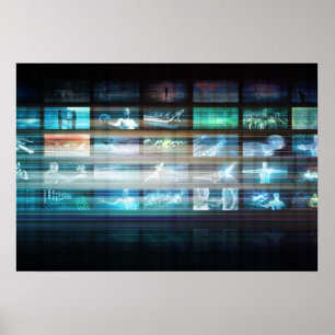 Poster Technologie futuriste avec technologie de l'avenir