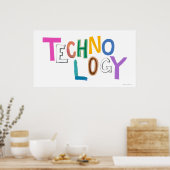Poster Technologie moderne mot art technique geek amusant (Cuisine)