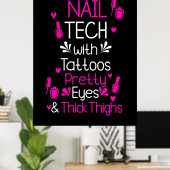 Poster Technologie Nail Avec Tatouages (Bureau à domicile)