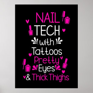 Poster Technologie Nail Avec Tatouages