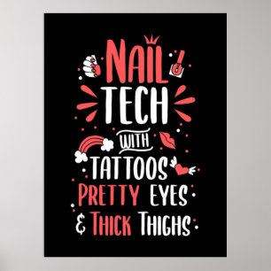 Poster Technologie Nail Avec Tatouages